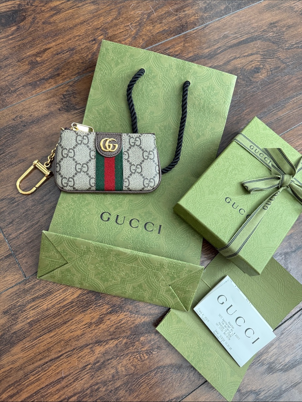 Gucci GG Supreme Canvas Ophidia Key Pouch - Picture 3 of 13